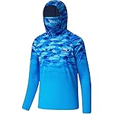 BASSDASH Youth UPF 50+ Hooded Shirts with Mask UV Neck Gaiter Sun Protection Long Sleeve T Shirt for Fishing Swim