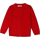 RJXDLT Girls Crewneck Cardigan Long Sleeve Children Button Cotton Sweater Uniform Sweaters for Little Girls