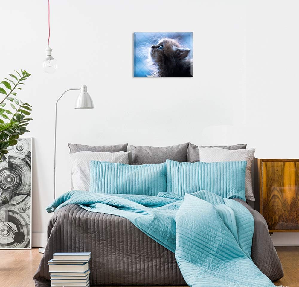 Amazon Co Jp 寝室の動物の装飾の絵 かわいい猫の写真 室内の絵のインクジェットのキャンバスの絵 無邪気なふわふわの子猫 そして愛されているペットの壁の芸術 防水 フックロック ホーム キッチン