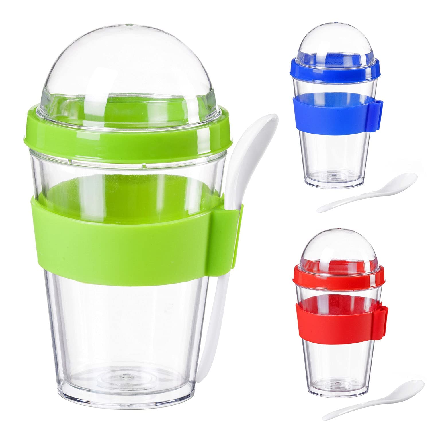 Cereal-to-go yoghurt jar, with lid blue