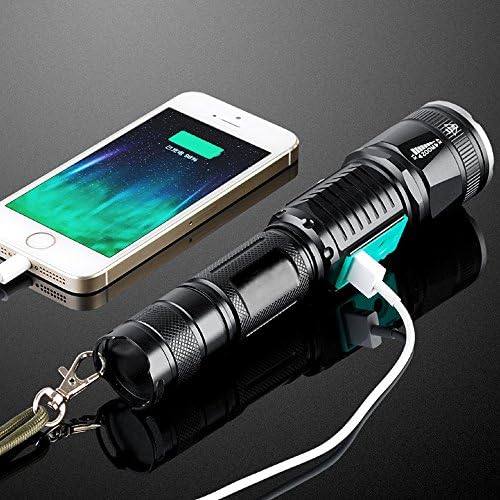 ustopfire Newest Professional USB Rechargeable The Best Super Lighting 5 Modes CREE XML-T6 LED Flashlight Zoomable Torch Light