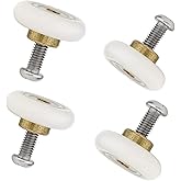 Set of 4 Dia 19mm Stainless Steel Shower Door Wheels Rollers Runners, White, 19mm x 5mm (Stainless steel-4PCS) (4)