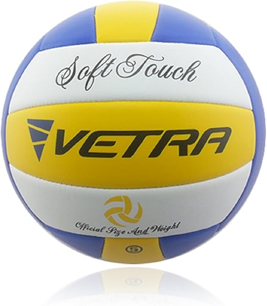 VETRA Volleyball Soft Touch Volley Ball Official Size 5 Yellow/Blue