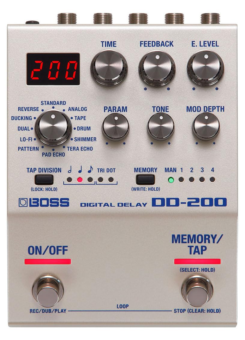 BOSS DD-200 Digital Delay Pedal, Fast, Easy Operation with Hands-On Controls