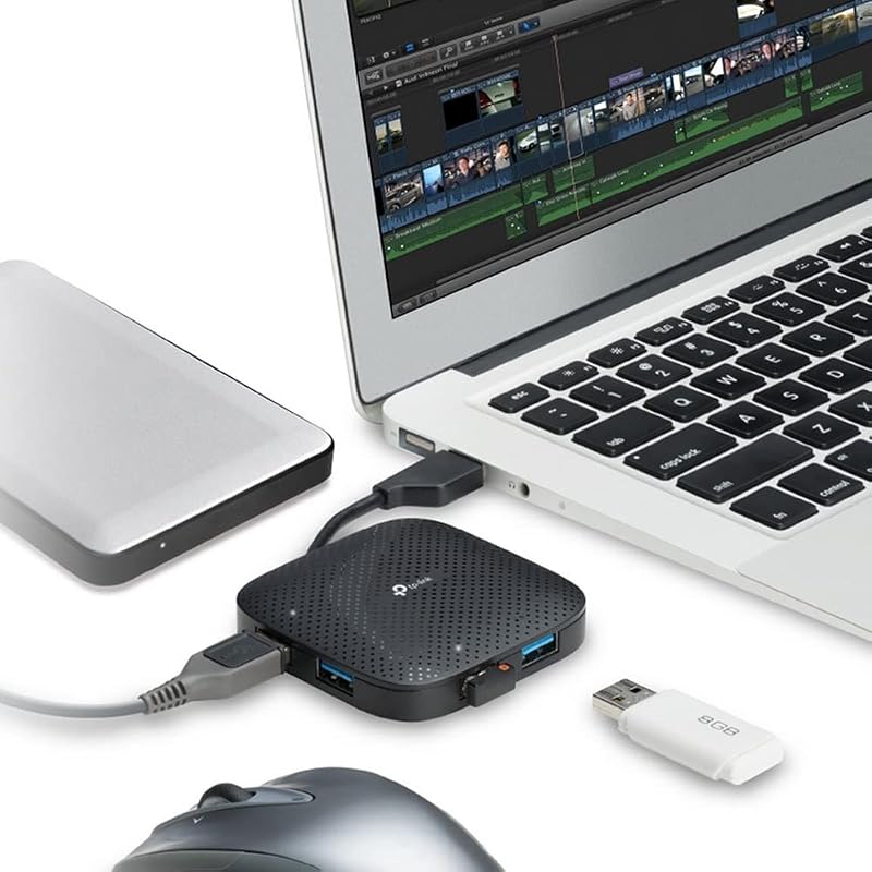 UH400 Hub USB 3.0 4 Porte Multipresa Cavo Pieghevole Portatile