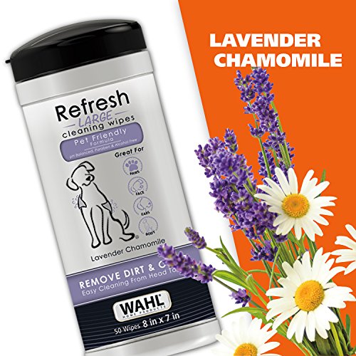 Wahl USA Pet Refresh Lavender Cleaning Wipes for All Dog Breeds Use