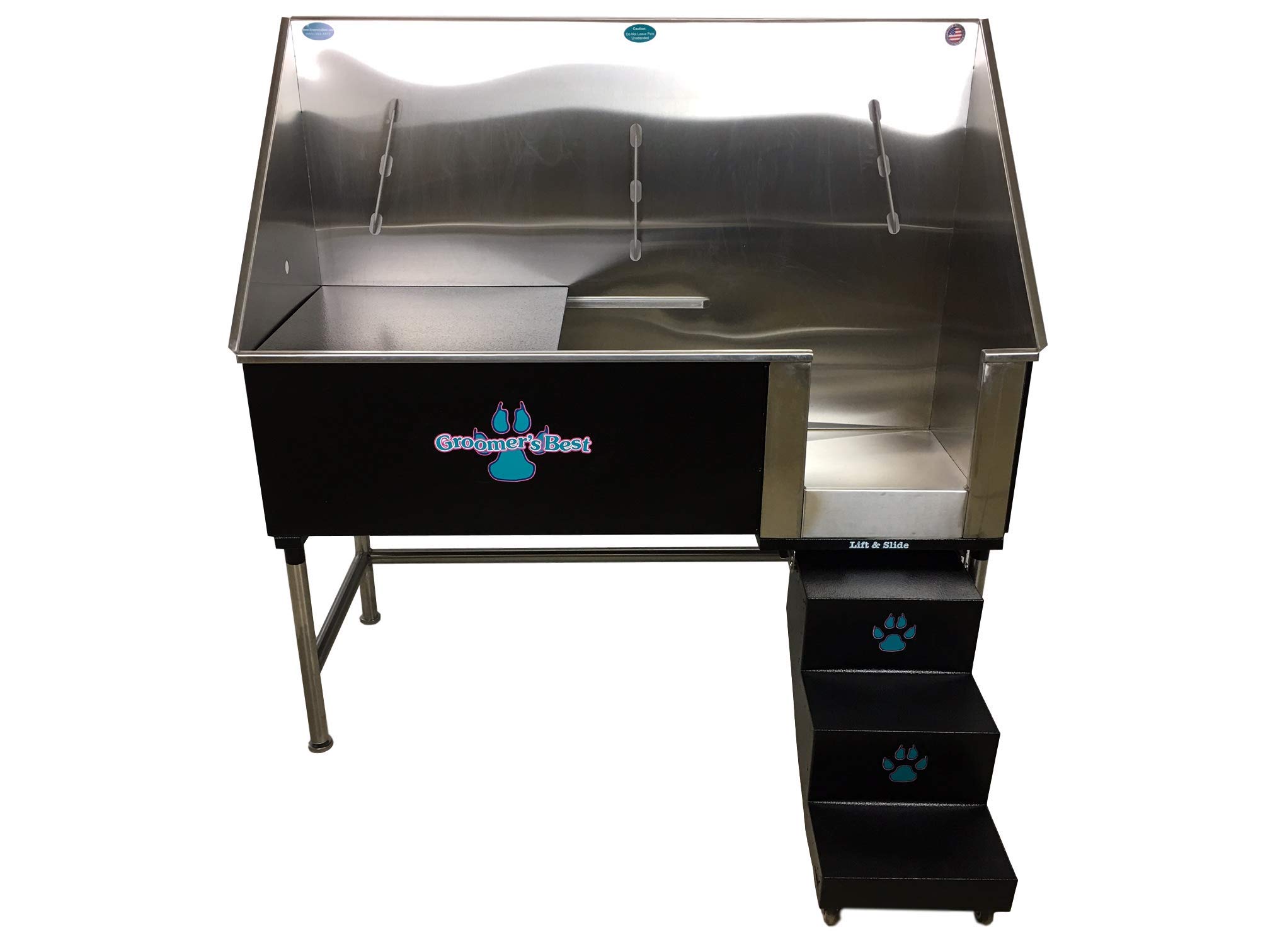 GROOMER'S BEST Elite Bathing Tub with Left Plumbing and Right Steps