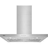 RCA R-RHWM3S30BSS 30 in. Sterling Collection 400 CFM Ducted T-Shape Wall Mount Range Hood, Push Buttons, LEDs, Stainless Stee