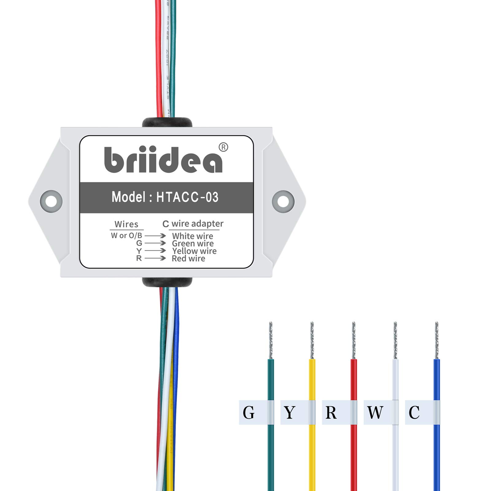 Photo 1 of Briidea C-wire Power Adapter, Use for 24V Honeywell Home Thermostats, White