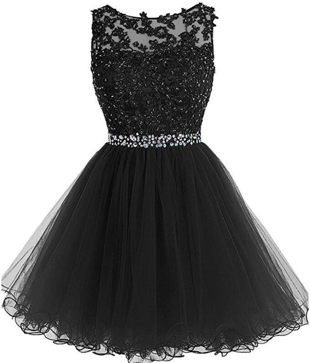 chu gu Women's A Line Tulle Juniors Short Prom Party Dress