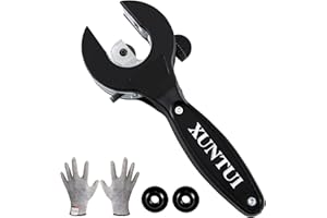 XUNTUI ​Ratche Tube Cutter Tool for Tight Spaces - One Hand 5/16" to 1-1/8" Copper Aluminum Brass Pipe Cutter w/ EN388 Gloves + 2 Bearing Blades (No Stainless Steel/PVC)​
