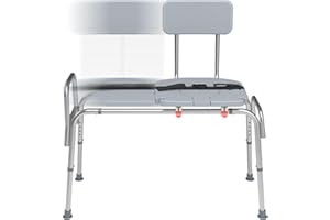 WAYES Sliding Shower Chair tub Transfer Bench, Shower Bench with Non Slip Aluminum Body, Shower Chair for Inside Shower Adjustable Height and Safety Belt, Up to 400Lbs, Shower Safety for Seniors, Handicap