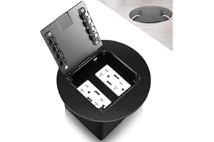 Chapou Recessed Floor Outlet 4. 72" x 4. 72" x 3. 94" 2-Gang with 4. 8a USB Chargers 20 Amp Floor Receptacles Round Hidden Outlet Kit Electrical Waterproof Box, Etl Listed(1 Pcs,Black)