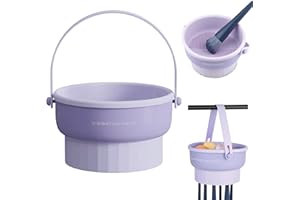 Ranphykx Makeup Brush Cleaner Mat 3 in 1 Silicone Makeup Brush Cleaner Bowl Cosmetic Brushes Cleaning Tool Makeup Cleaner for Brushes (Purple)