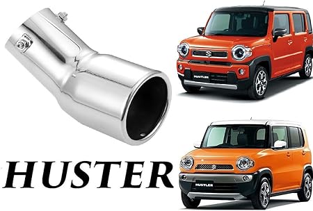 Amazon ハスラー 専用 マフラーカッター 図解式取り付け説明取書付 Mr31s Suzuki Hustler ターボ車 新型にも取り付け可能 H2 シルバー マフラーカッター 車 バイク