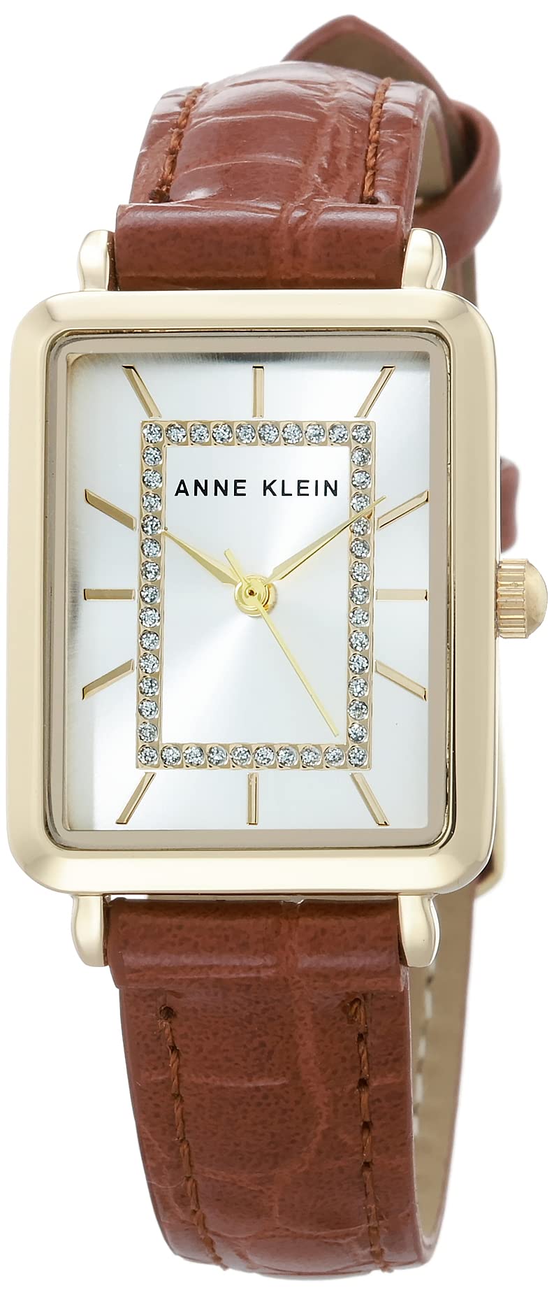 Photo 1 of Anne Klein Women's Glitter Accented Croco-Grain Strap Watch, AK/3820