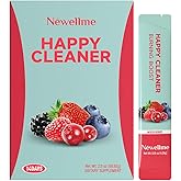 NEWELLME Happy Cleaner Digestive Supplement Powder, Gut Health Drink Mix with Probiotics, Digestive Enzymes & Fiber, Supports Digestion and Bloating, Berry Flavor, 14 Sachets