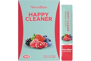 NEWELLME Happy Cleaner Digestive Supplement Powder, Gut Health Drink Mix with Probiotics, Digestive Enzymes & Fiber, Supports Digestion and Bloating, Berry Flavor, 14 Sachets