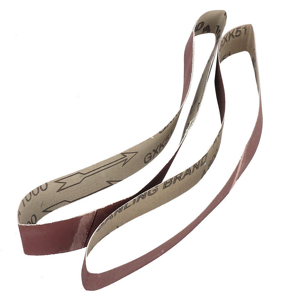 10pcs Alumina Abrasive Belt Sanding Band Grinding Polishing Sharpening Belts 400-1000 Grits(600#), Emery Cloth