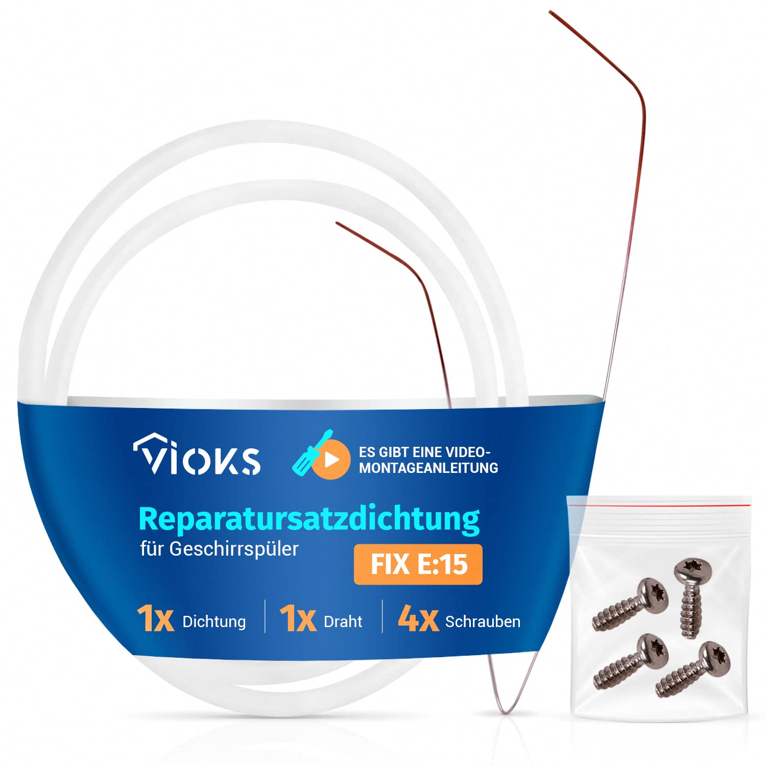 VIOKS Repair Kit Pump Pot Seal 12005744 for Dishwasher Bosch/Neff/Pump Pot Gasket Siemens/Constructa - Diameter 182 mm Siemens Pump Pot Gasket/Bosch Silence Plus Replacement Parts for Error E15