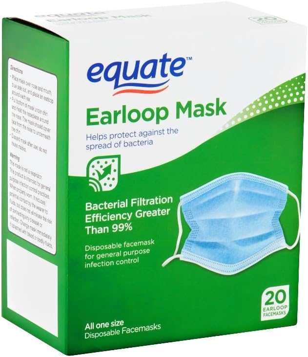 Equate Antiviral Mask Earloop Mask Antibacterial Mask