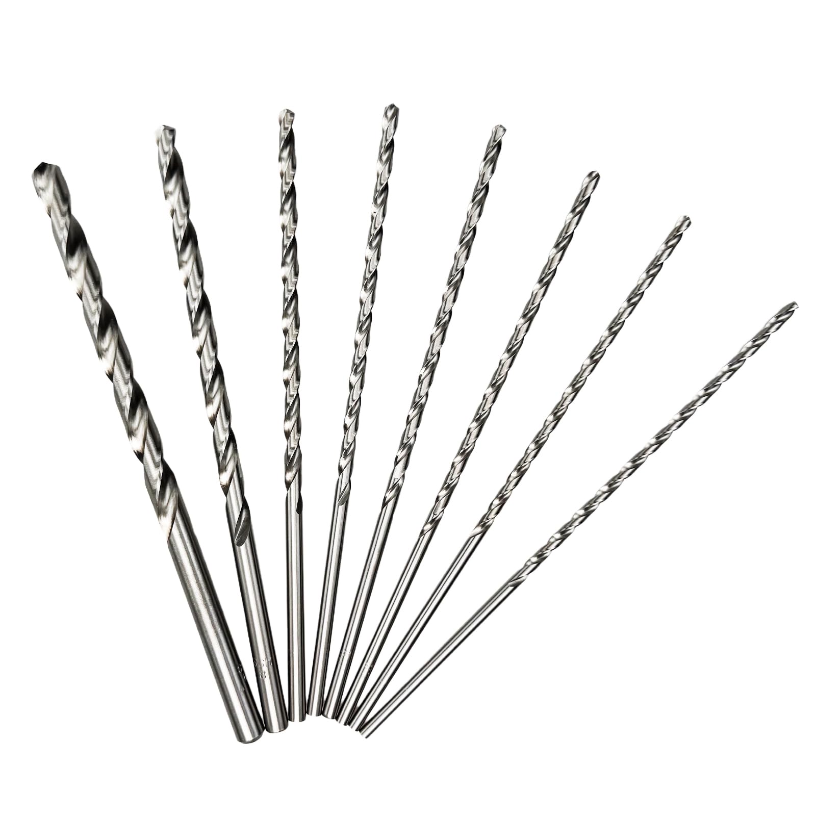 HSS Twist Drill Bit, Extra Long High Speed Steel Drill Bits with Straight Shank Set, 2/3/3.5/4/5mm Twist Drill Bit Set Tools for Wood Plastic Aluminum (200mm Long)