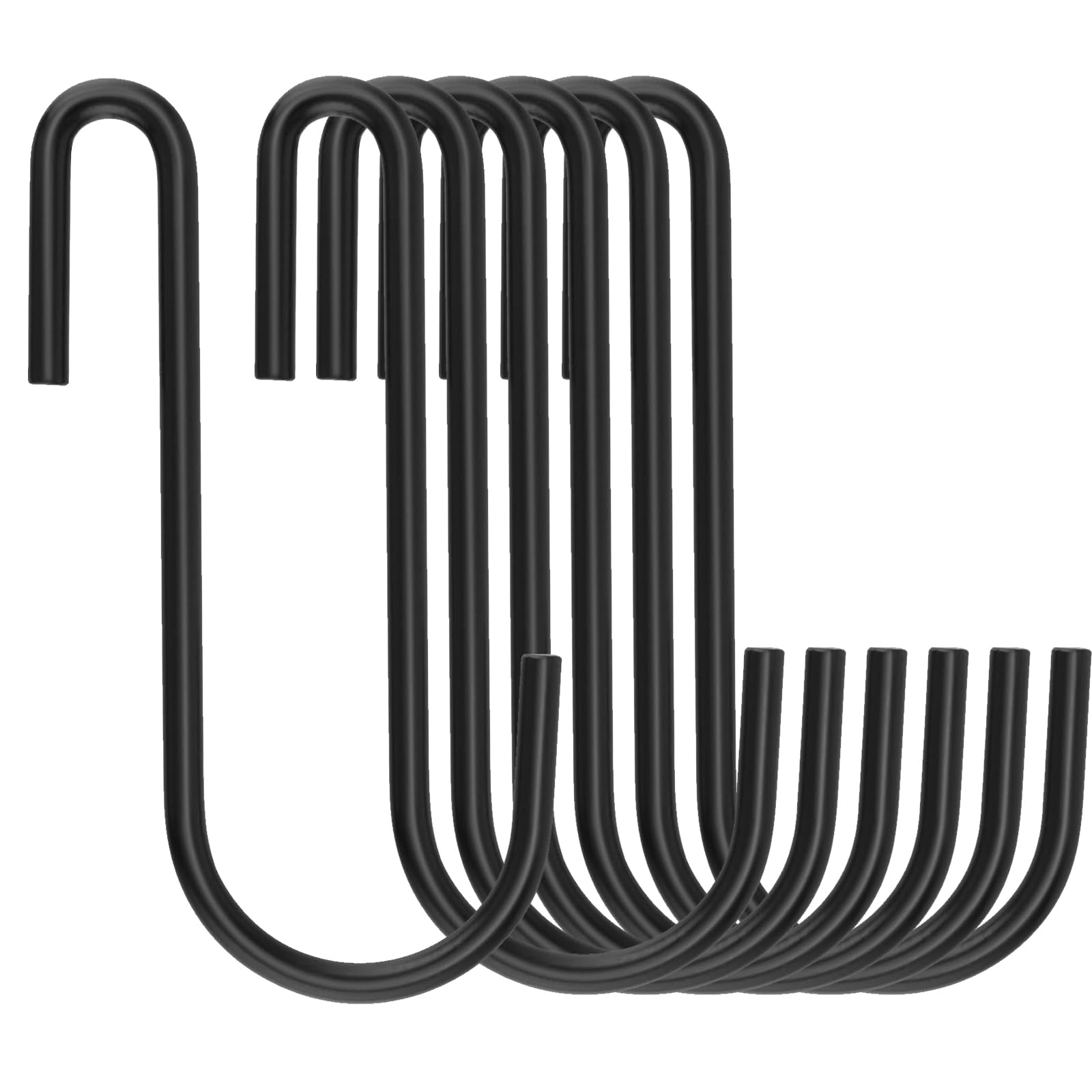 FUNSUEI 60 PCS S Hooks Medium - 8cm Heavy Duty Metal S-Shaped Hanging Hook for Bedroom, Kitchen, Office, Clothes and Items Organizing, 10kg Capacity