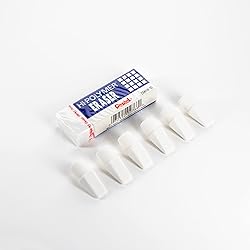 Pentel HI-Polymer Eraser Combo Pack, 6 Caps, 1