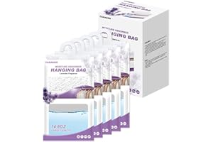 CANAGER Hanging Moisture Absorber, Hanging Dehumidifier Bags for Closet,Bedroom and Kitchen, Lavender Vanilla-5 Packs,Moisture Absorb 14.8OZ.