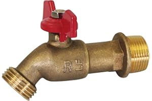 Midline Valve S3523 Boiler Drain Valve, with T-Handle, 3/4 in. MIP Inlet x MHT Outlet, Brass, Lead-Free