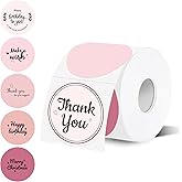 WANGHENG 2 inch Round Thermal Label,Pink Circle Thermal Sticker Labels for Business and Home,Direct Thermal Printer Label for DIY Logo Design,Thanks Card,500 Labels/1 Roll