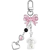 Uerifr Cute Dog Keychain Cute Dogs Bag Charms for Handbags Aesthetic Keychains for Backpacks Purse Tote Bags Wallet Kawaii Accessories Stuffed Animal Dog Mom Gifts for Women Girls