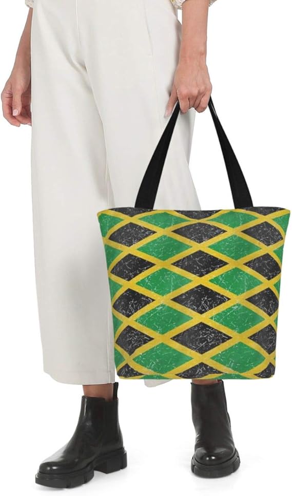 Jamaica Jamaican Flag Caribbean Tote Bag For Women Men Reusable Shopping Bags