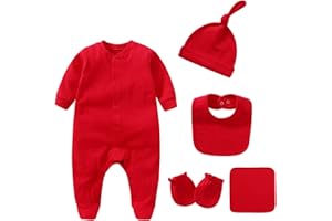 IADOER Baby Unisex Baby Cotton Layette Set Gift for Baby Boys Girls Accessories Set Newborn Essentials 0-12 Months