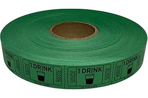 The Ticket Gurus-roll of 2000 Green Drink Tickets Single Roll Consecutively Numbered Raffle Tickets