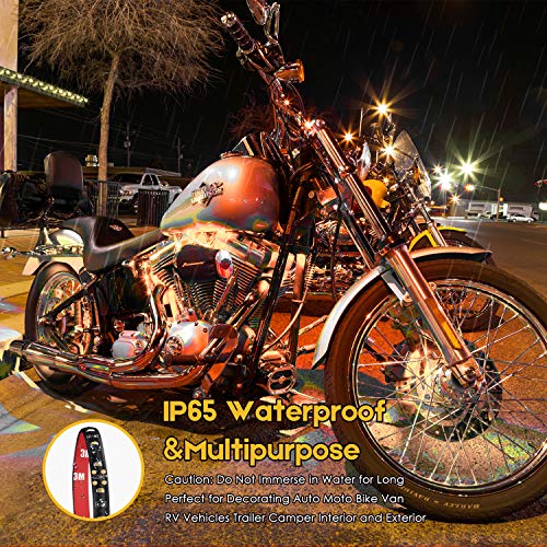 Geeon Amber Yellow 12V Car LED Interior Light Strips 12''/30CM for Inside Boats Vehicle Automotive Truck Van Motorcycle Footwell Lighting, UL Listed, Pack of 4 - Thumbnail 7
