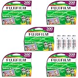 Fujifilm Fujicolor ISO 200 Speed 24 Exposure 35mm Color Print Film With 4 Bonus Polaroid AA Batteries - 20 Pack