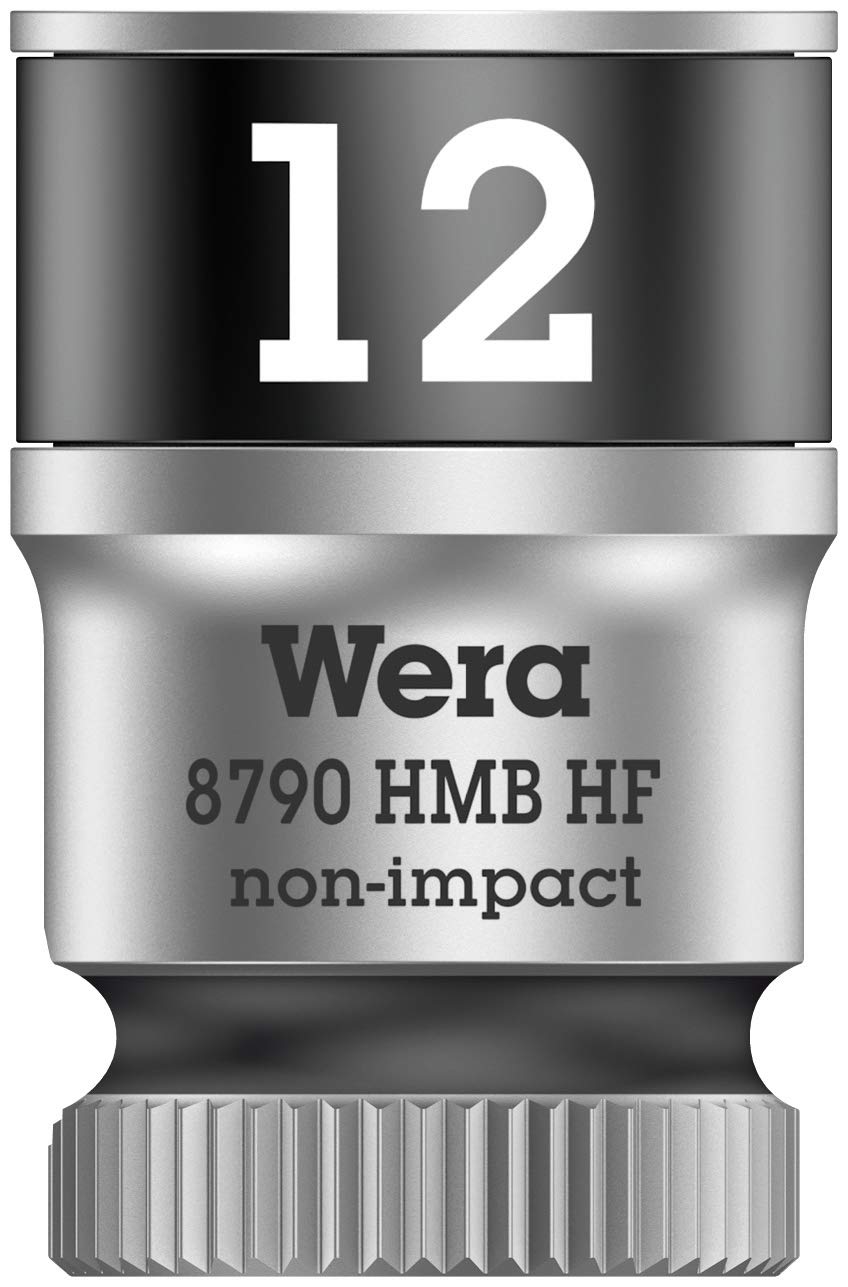 Wera 05003746001 8790 HMB Holding Function Zyklop Socket, Black, 3/8-Inch, 12 x 29 mm