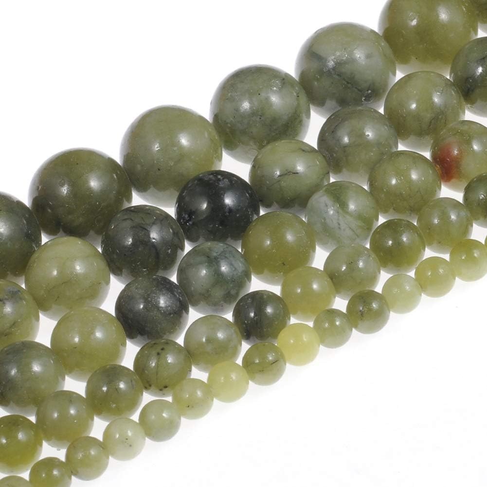 6mm Jade Beads Bracelet Natural Green Crystal Beads for Jewelry Making, 60pcs Jade Stone Beads Round