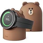 elago | LINE Friends GW2 Charging Stand Compatible with Samsung Galaxy Watch 8/8 Classic, 7/Ultra, 6/6 Classic, 5/5 Pro (40, 43, 44, 45, 47mm) [Charging Cable Not Included] [Brown]