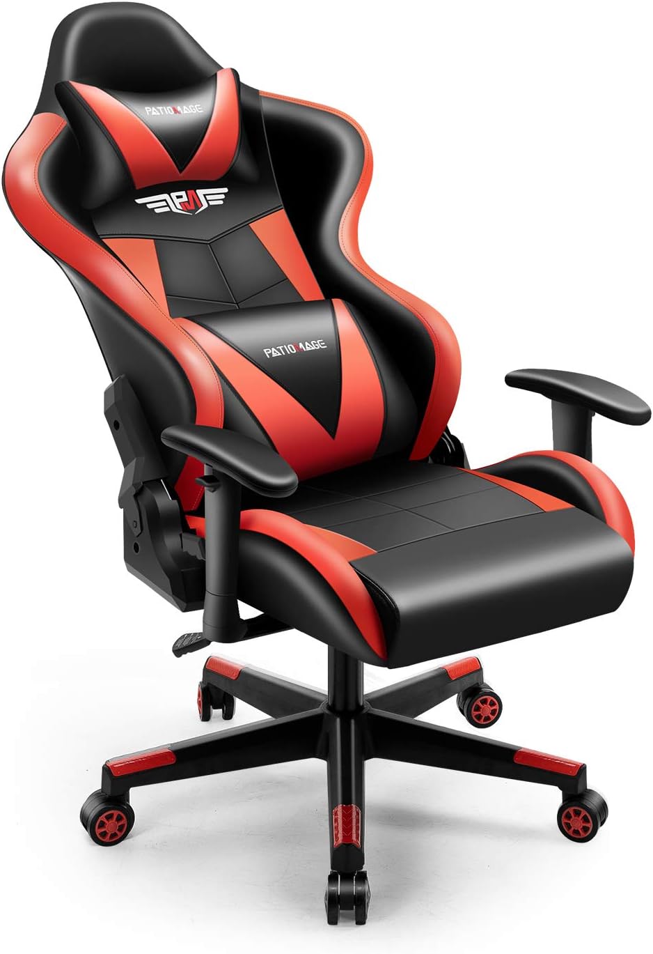 Amazon Com Office Chair Patiomage Gaming Chair Racing Office Chair Desk Chair Headrest Lumbar Support Comfortable Computer Game Chair Pu Leather Ergonomic Reclining Pc Gaming Chairs Kitchen Dining