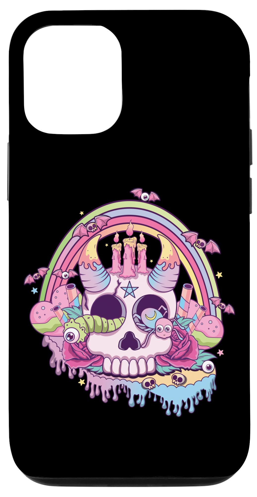 iPhone 15 Rainbow Skeleton Pagan Satanic Pastel Gothic Kawaii Occult Case