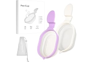 Urine Cups Reusable Pee Cup 2 Pack Collapsible Urine Specimen Container Urine Sample Detection for Ovulation Pregnancy Tests