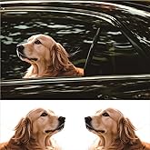 WANDUZHU 3D Cute Dog Stickers for Car Window Decals Waterproof Funny Animal Decal Sticker Car Truck SUV (Golden Retriever, Left Side)