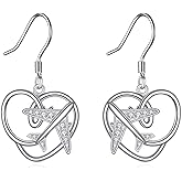 JBAERD Airplane Dangle Earrings Sterling Silver Airplane Earrings Airplane Dangle Jewelry Gifts for Women