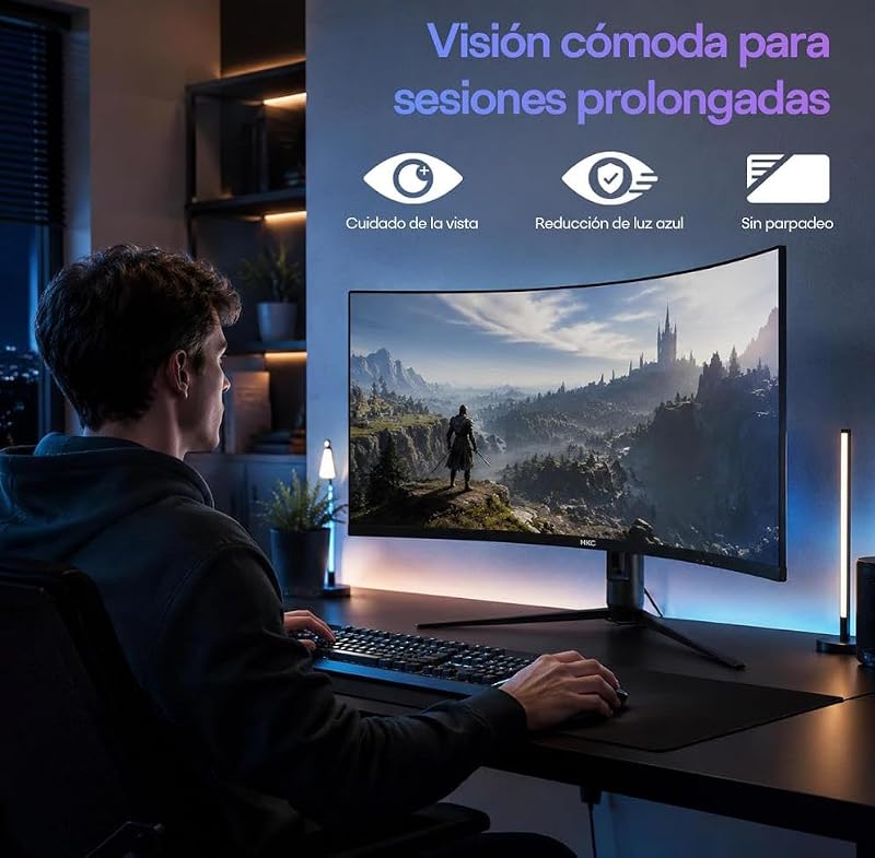 Monitor curvo para jogos 34 polegadas UWQHD(3440x1440) VA 120Hz, 1ms MPRT
