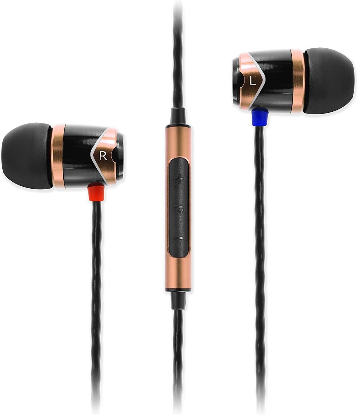SoundMAGIC E10C Auriculares aislantes del sonido en la oreja de alta fidelidad con micrófono y control remoto para audiófilos - Dorado