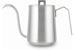 Easyworkz Gooseneck Pour Over Coffee Kettle 20 oz Stainless Steel Hand Drip Coffee Pot With Long Narrow Spout, Brushed Silver