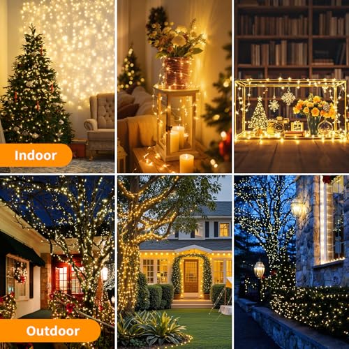 Hoteril Solar Outdoor String Lights, 3 x 17 m 150 LEDs Solar Lights LED Outdoor Garden 8 Modes with Memory Function Waterproof IP65 String Light for Parties, Patio, Christmas Light
