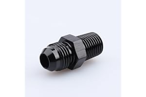 AC PERFORMANCE Male 3/4" NPT to -12 AN Flare Adapter Straight Aluminum Black